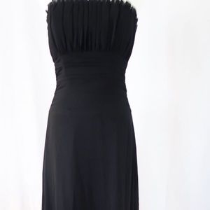 Black strapless gown